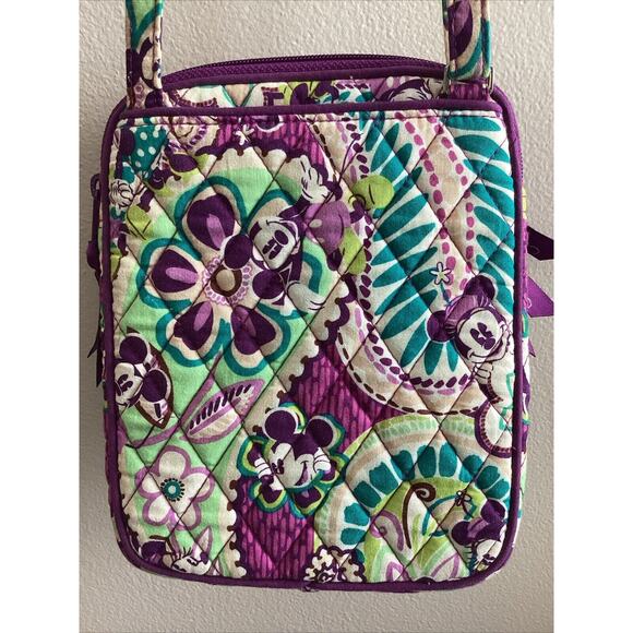 Vera Bradley Disney Plums Up Mickey Minnie Mouse Small Zip Crossbody Purse - Picture 11 of 14